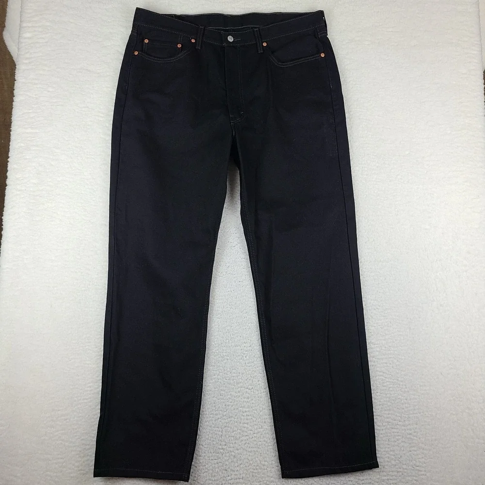 Levi's 550 Jeans Mens 40x34 Black Wash Relaxed Fit Straight Leg Cotton Denim